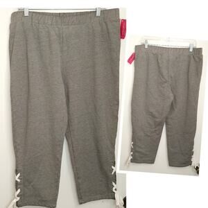 XHILARATION Gray Athleisure Capri Sleep Workout Lounge Pants NEW Large